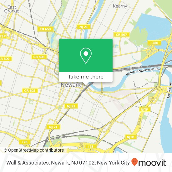 Mapa de Wall & Associates, Newark, NJ 07102