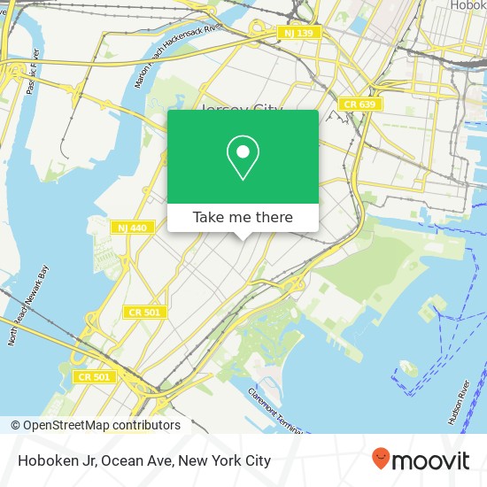 Mapa de Hoboken Jr, Ocean Ave