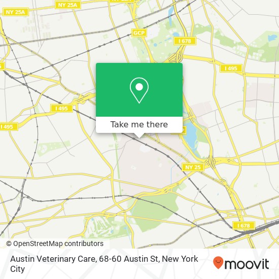 Austin Veterinary Care, 68-60 Austin St map