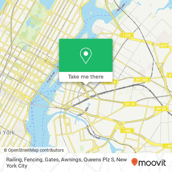 Mapa de Railing, Fencing, Gates, Awnings, Queens Plz S