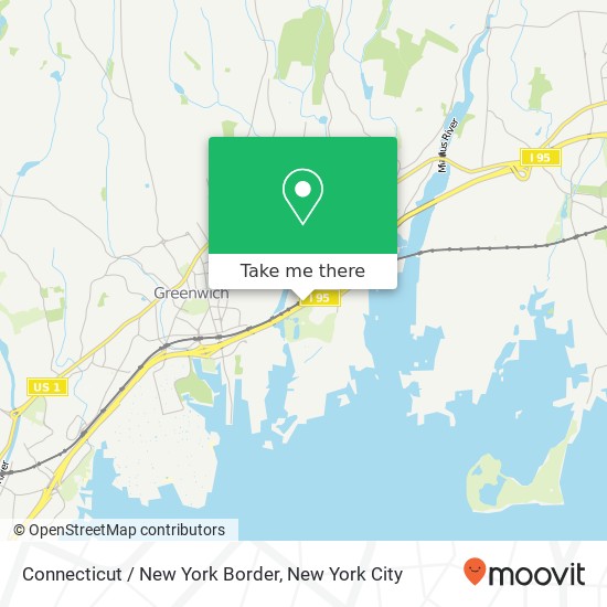 Mapa de Connecticut / New York Border