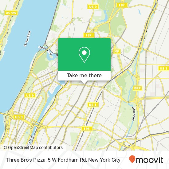 Three Bro's Pizza, 5 W Fordham Rd map