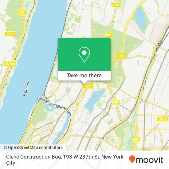 Mapa de Clune Construction Boa, 193 W 237th St