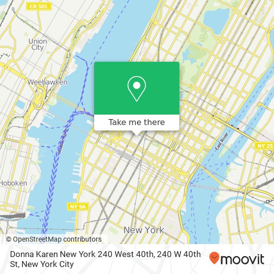 Donna Karen New York 240 West 40th, 240 W 40th St map