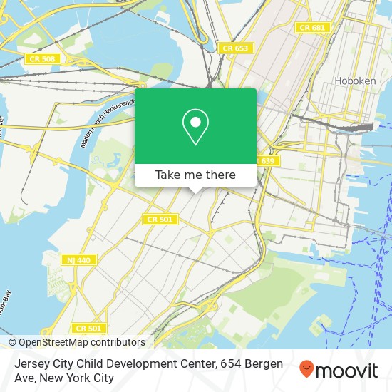 Mapa de Jersey City Child Development Center, 654 Bergen Ave