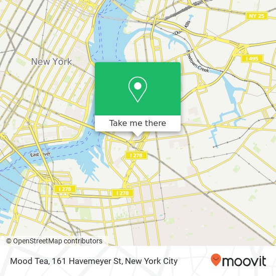 Mapa de Mood Tea, 161 Havemeyer St