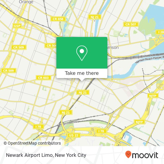 Mapa de Newark Airport Limo