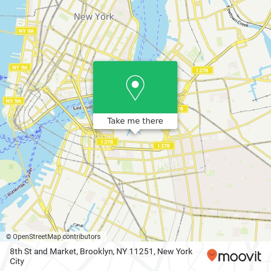 Mapa de 8th St and Market, Brooklyn, NY 11251