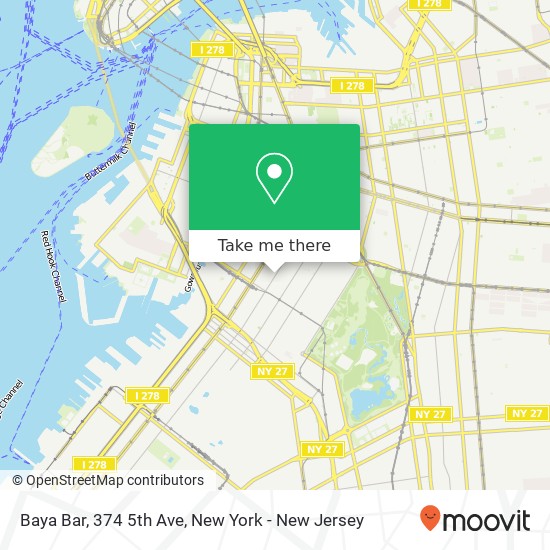 Mapa de Baya Bar, 374 5th Ave