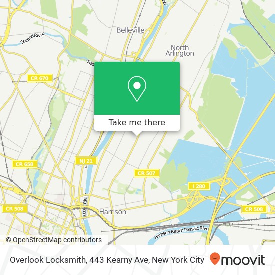 Overlook Locksmith, 443 Kearny Ave map