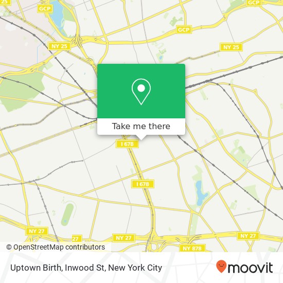 Uptown Birth, Inwood St map
