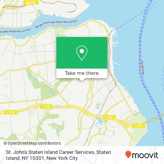 Mapa de St. John's Staten Island Career Services, Staten Island, NY 10301
