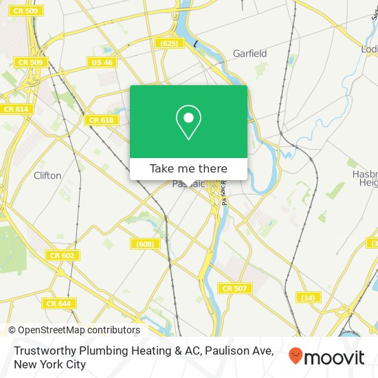 Mapa de Trustworthy Plumbing Heating & AC, Paulison Ave