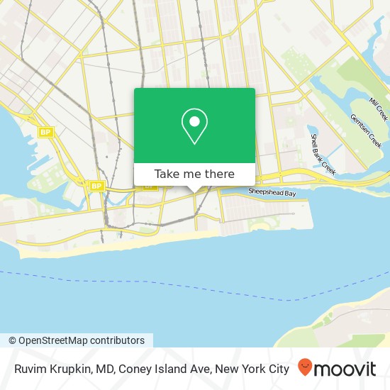 Mapa de Ruvim Krupkin, MD, Coney Island Ave