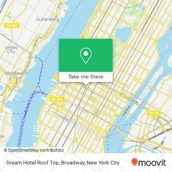 Mapa de Dream Hotel Roof Top, Broadway