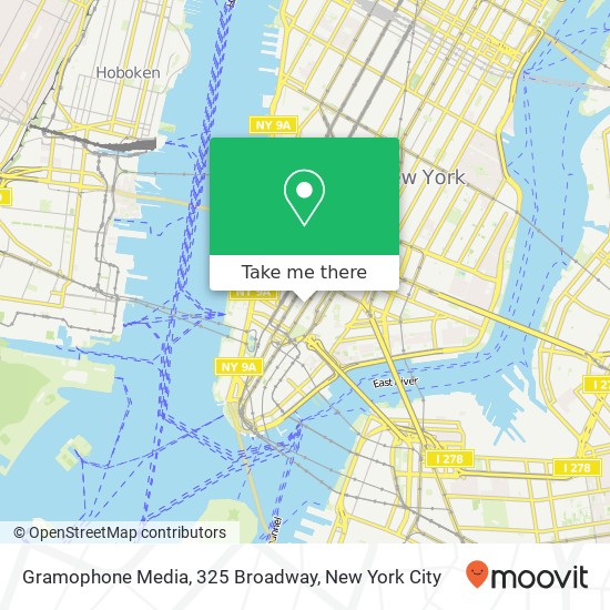 Mapa de Gramophone Media, 325 Broadway