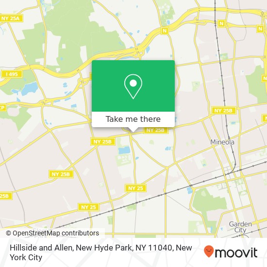 Mapa de Hillside and Allen, New Hyde Park, NY 11040