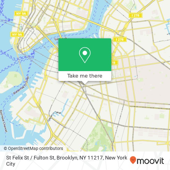 Mapa de St Felix St / Fulton St, Brooklyn, NY 11217