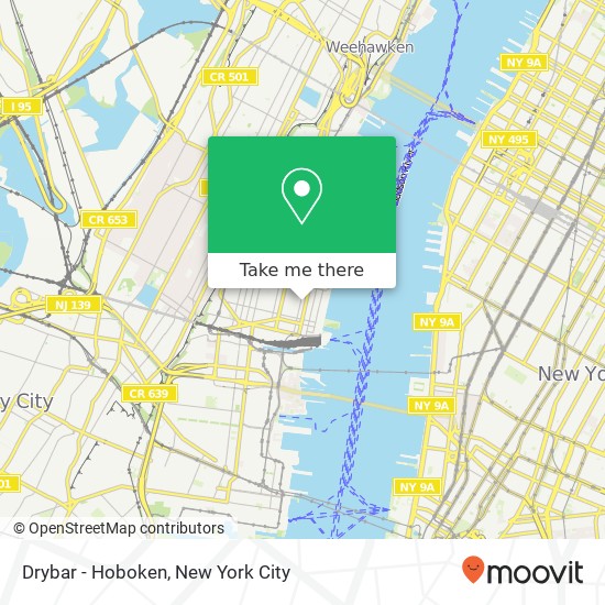 Mapa de Drybar - Hoboken