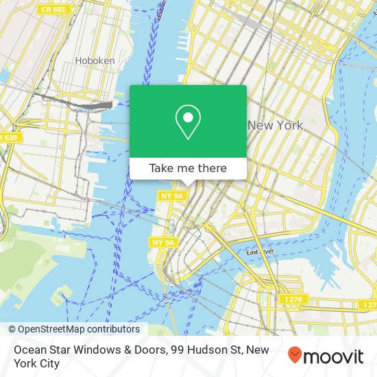 Mapa de Ocean Star Windows & Doors, 99 Hudson St