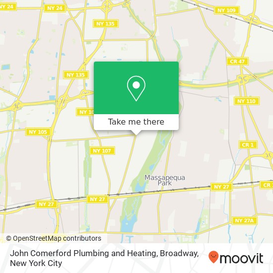 John Comerford Plumbing and Heating, Broadway map