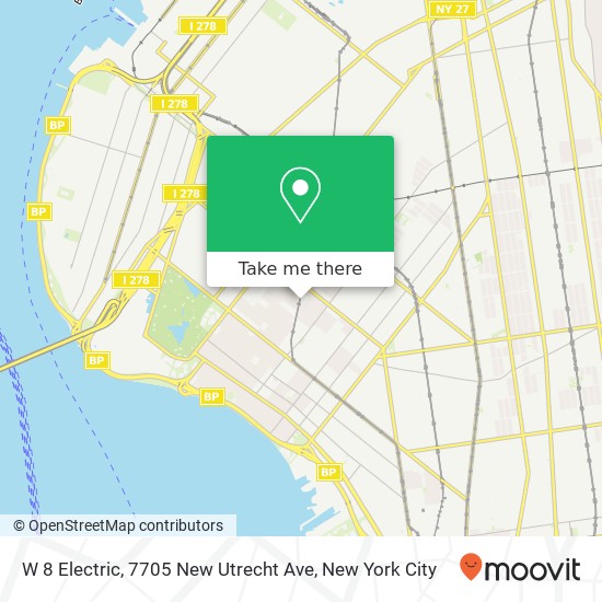 Mapa de W 8 Electric, 7705 New Utrecht Ave