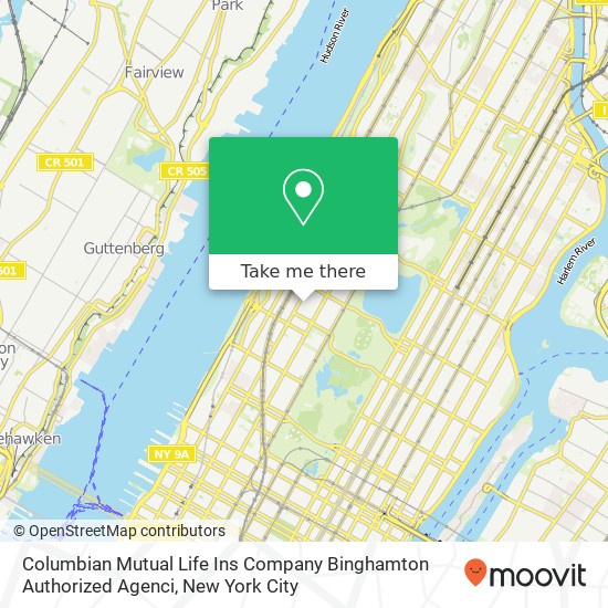 Mapa de Columbian Mutual Life Ins Company Binghamton Authorized Agenci