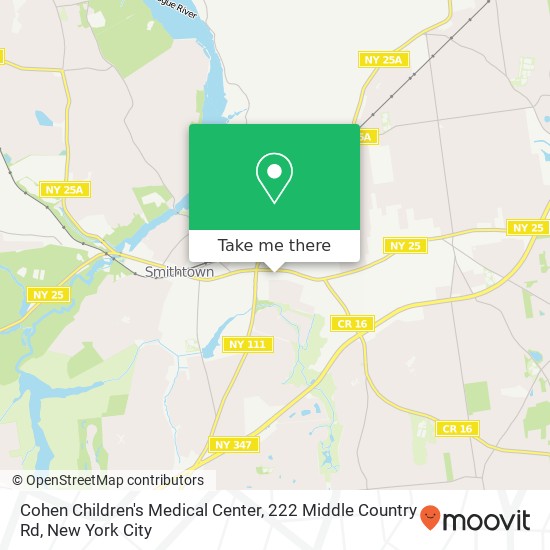 Mapa de Cohen Children's Medical Center, 222 Middle Country Rd