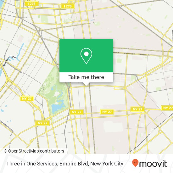Three in One Services, Empire Blvd map