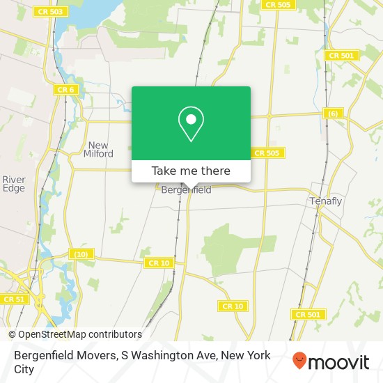 Bergenfield Movers, S Washington Ave map
