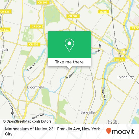 Mapa de Mathnasium of Nutley, 231 Franklin Ave