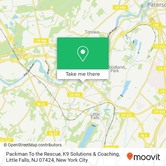 Mapa de Packman To the Rescue, K9 Solutions & Coaching, Little Falls, NJ 07424