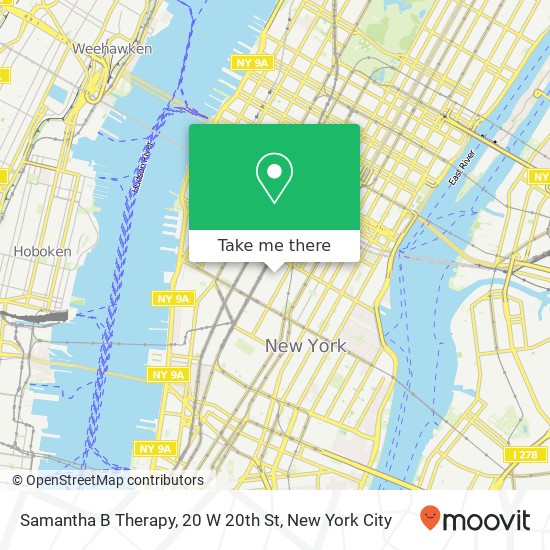 Mapa de Samantha B Therapy, 20 W 20th St