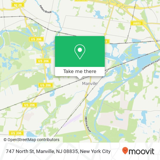 747 North St, Manville, NJ 08835 map