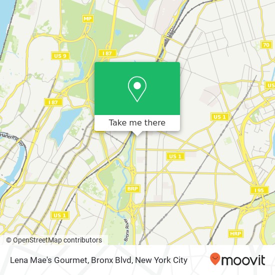 Mapa de Lena Mae's Gourmet, Bronx Blvd