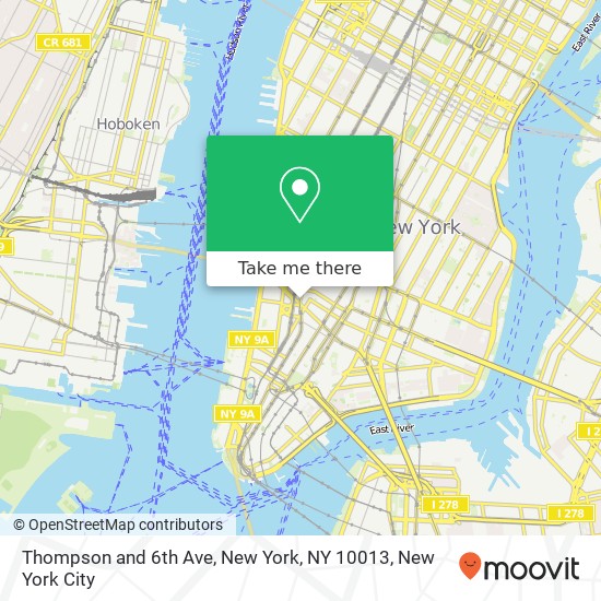 Thompson and 6th Ave, New York, NY 10013 map