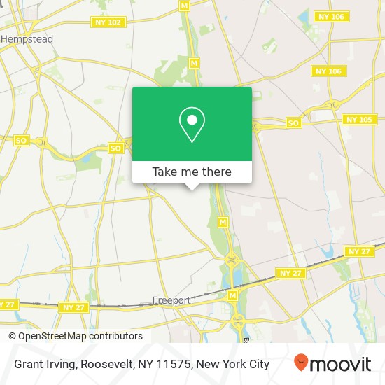 Mapa de Grant Irving, Roosevelt, NY 11575