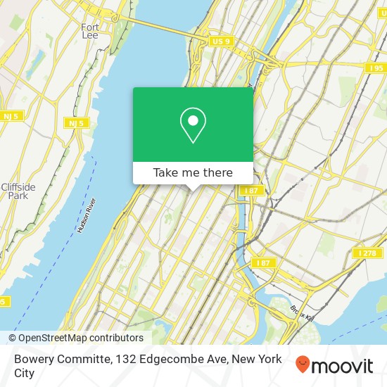 Bowery Committe, 132 Edgecombe Ave map