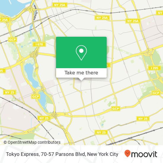 Mapa de Tokyo Express, 70-57 Parsons Blvd