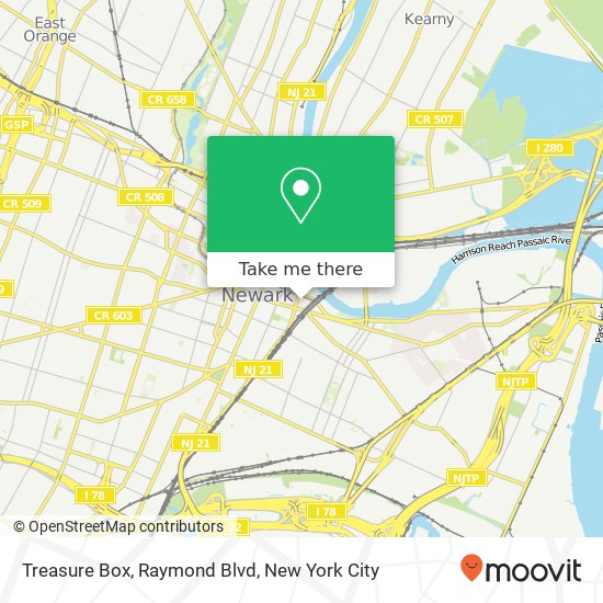 Treasure Box, Raymond Blvd map