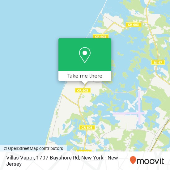 Mapa de Villas Vapor, 1707 Bayshore Rd