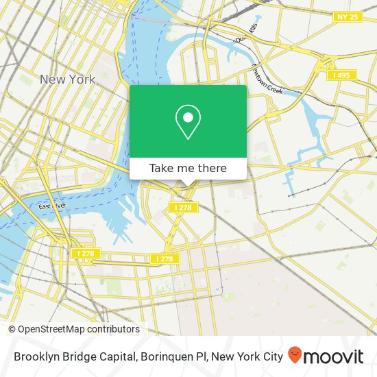 Mapa de Brooklyn Bridge Capital, Borinquen Pl