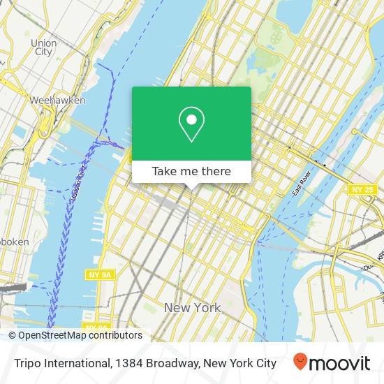Mapa de Tripo International, 1384 Broadway