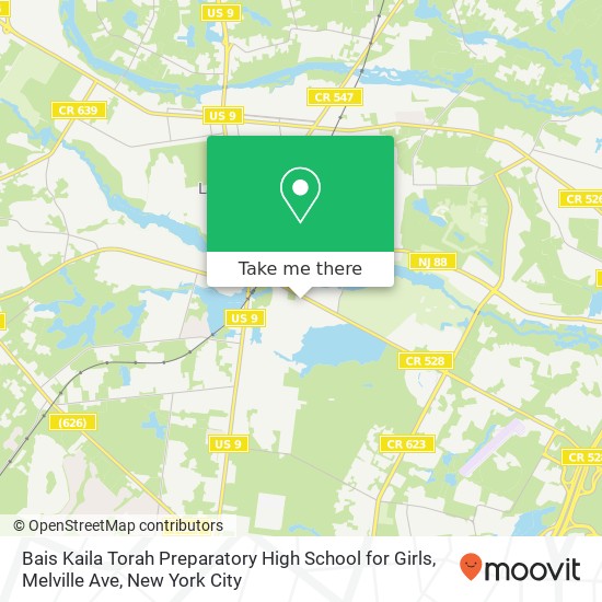 Mapa de Bais Kaila Torah Preparatory High School for Girls, Melville Ave