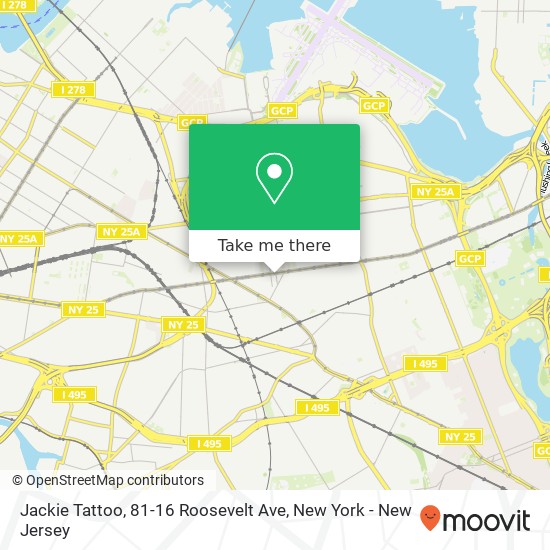 Mapa de Jackie Tattoo, 81-16 Roosevelt Ave