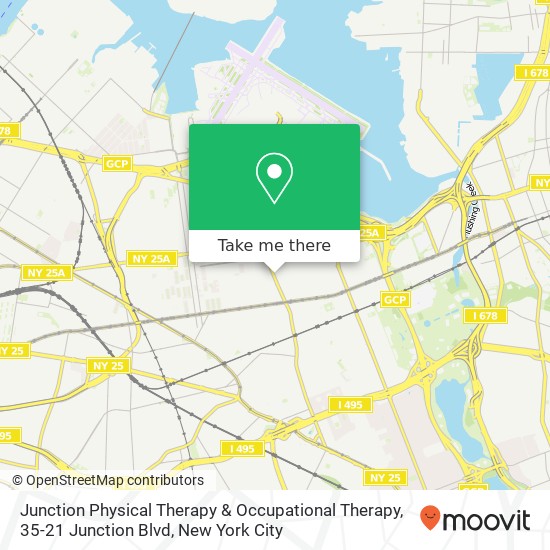 Mapa de Junction Physical Therapy & Occupational Therapy, 35-21 Junction Blvd