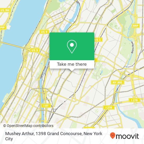 Mushey Arthur, 1398 Grand Concourse map