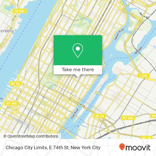 Mapa de Chicago City Limits, E 74th St