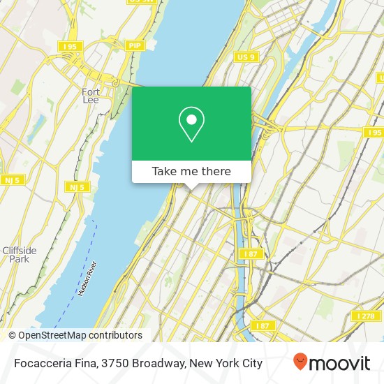 Mapa de Focacceria Fina, 3750 Broadway