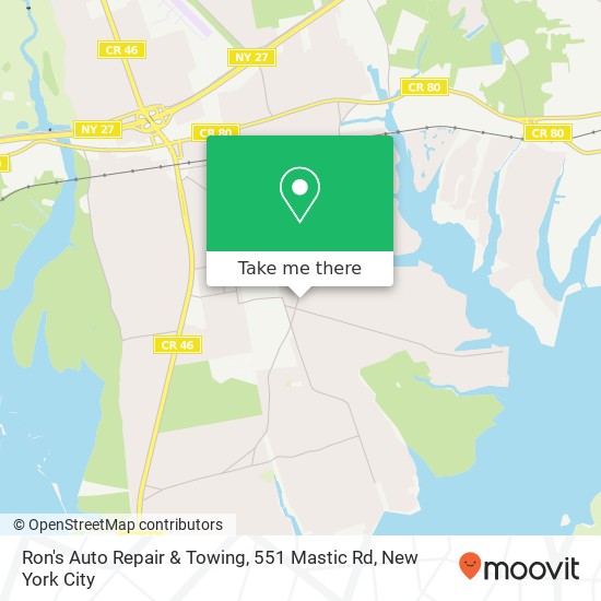 Ron's Auto Repair & Towing, 551 Mastic Rd map